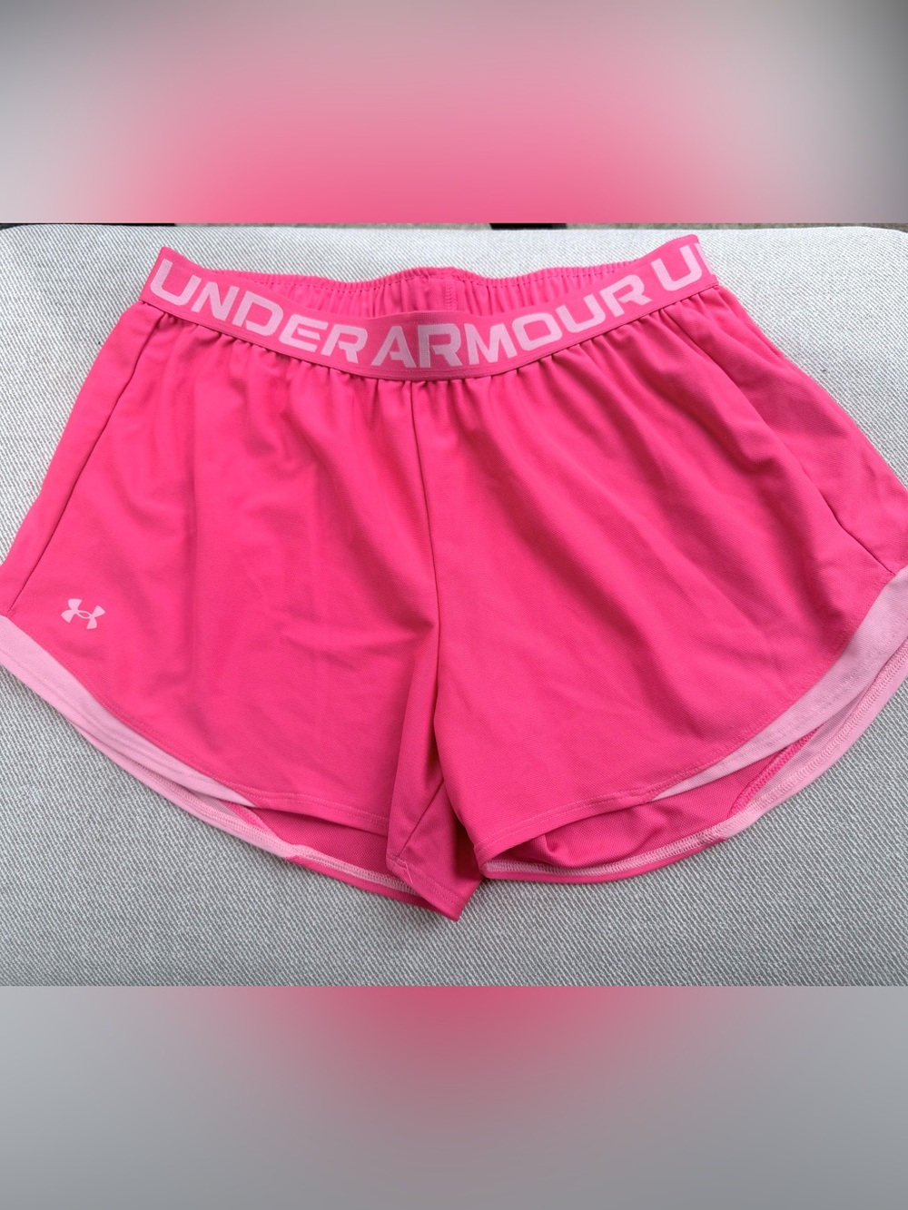 Under Armour Hot Pink Women’s Athletic Shorts with Logo Waistband